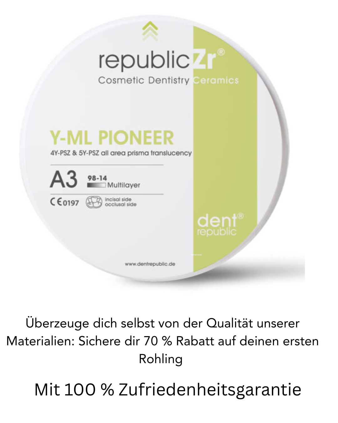 republicZr Y-ML pioneer Monolithisches All-in-One Zirkonoxid