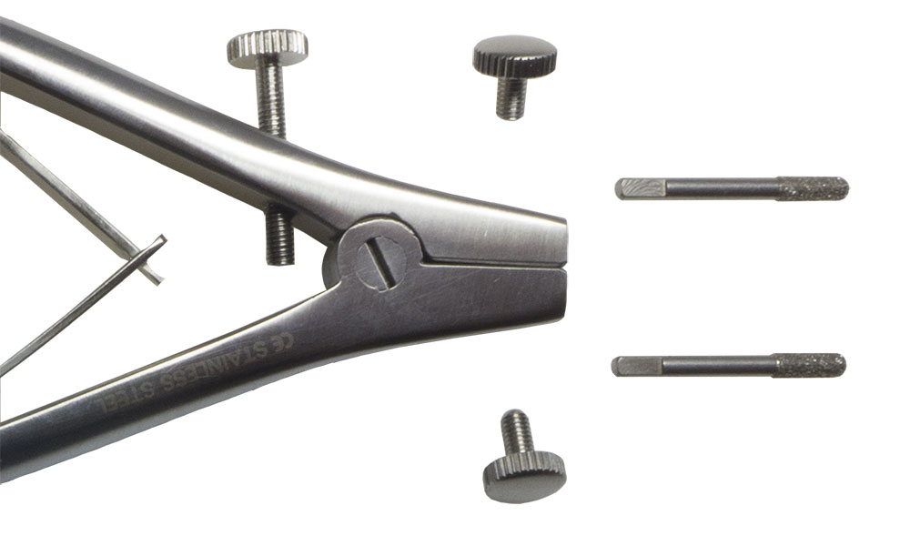 Feststellschrauben und Diamantspitzen für die Teleskopzange 