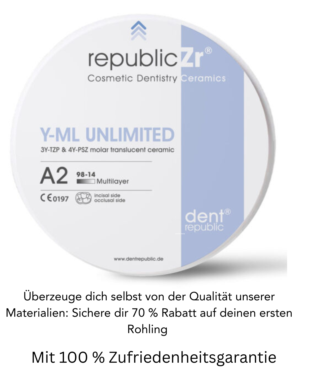 republicZr Y-ML unlimited Molar transluzentes Universalzirkonoxid